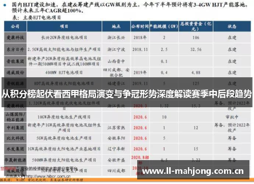 从积分榜起伏看西甲格局演变与争冠形势深度解读赛季中后段趋势